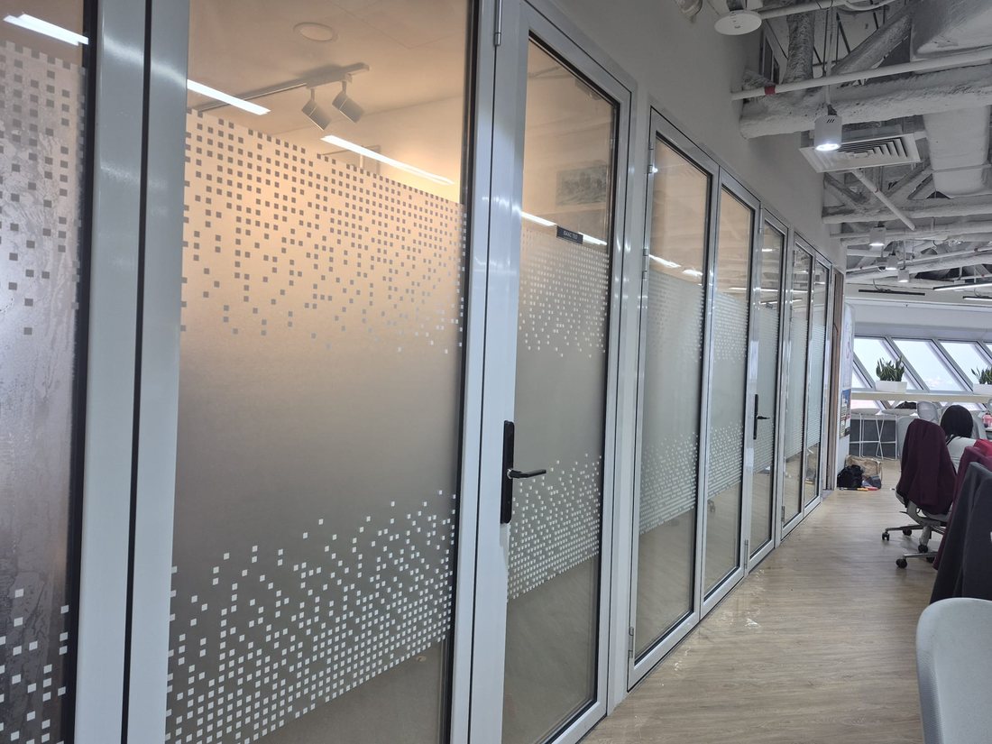 Frosted glass film graphic design example